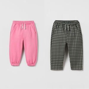 Zara Kids Sweatpants Plush Jogging Pants set of 2